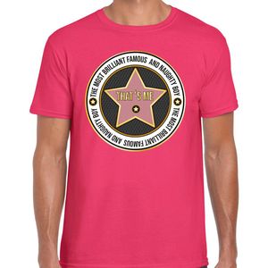Bellatio Decorations Verkleed T-shirt heren - most brilliant famous thats me - roze - fout/goud/fout XL