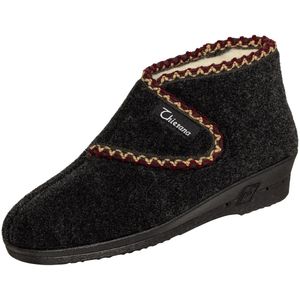 Pantoffel Hoog Klitband 50405 Antraciet - Antraciet - 37