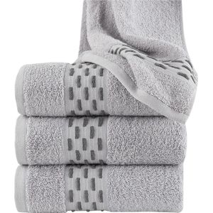 Homéé handdoeken golf jacquard 550g. m² 50x100cm 100% katoen badstof set van 4 stuks grijs