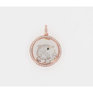 Silventi 732401037 - Hanger - Brass - 25 mm doorsnee - Dolfijn - Ankerschakel - Staal - Rosegoudkleurig plating