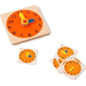 Toys for Life 'Hoe laat is het' - Leren klokkijken - Educatief speelgoed - Met opdrachtkaarten - Houten speelgoed - Spelend leren klok kijken - Speelgoed 5 tot 7 jaar