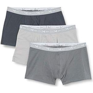 Heren Boxershorts - Katoen, Stretch, Ademend - 6 Stuks in Staal/Donkergrijs/Granietgrijs - XL