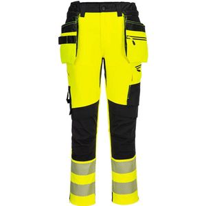 Portwest DX4-Hi-Vis Broek met afneembare holsterzakken DX454 - Geel/Zwart - 40