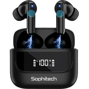 SophiBuds Pro - Draadloze Oortjes Bluetooth - Oordopjes Draadloos met ANC & ENC Noise Cancelling - Bluetooth Oordopjes Universeel - Geschikt als Earpods - BT 5.4 - Zwart