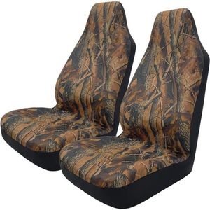 Waterdichte autostoelhoezen met camouflageprint - Universele voorstoelen voor auto's, vrachtwagens en SUV's (2 stuks)