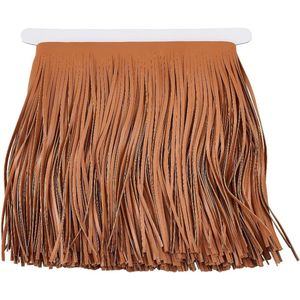 1PC 2M PU Leather Suede Fringe Trim 0.1"" Width Orange Tassel Ribbon - Double Sided Leather Sewing - Tassel Fringe Voor DIY Craft Skirt Dress Handbag Sewing