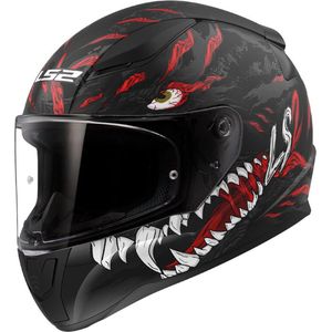 LS2 Helm Rapid II FF353 Kaiju mat zwart / rood maat XXXL