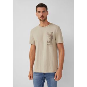 s.Oliver - T-shirt - Beige - Met Print