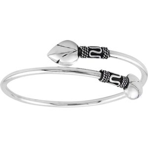 Zilveren armband dames | Zilveren armband, bangle in Bali stijl met sierlijke uiteinden