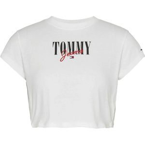 Tommy Jeans Crp Essential Logo 1+ T-shirt Met Korte Mouwen Wit M Vrouw