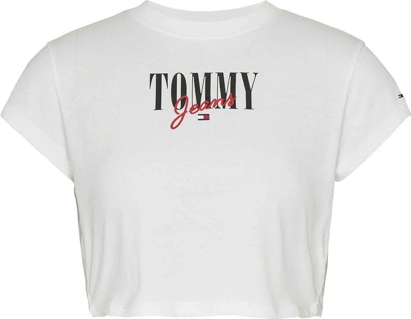 Tommy Jeans Crp Essential Logo 1+ T-shirt Met Korte Mouwen Wit M Vrouw