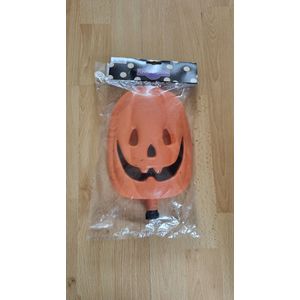 Funny Fashion - Griezel Halloween Masker op Stok met Licht - Pompoen