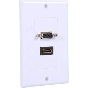 Multimedia Wandplaten Socket Panel Composiet HDMI VGA 2 in 1 Panel Sluit Plug Audio Video Adapter Jack Bedrading Plug Outlet - Distributie en organisatie .