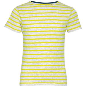 SOLS Kinderen/Kinderen Miles Gestreept T-Shirt met Korte Mouwen (As/Lemon)