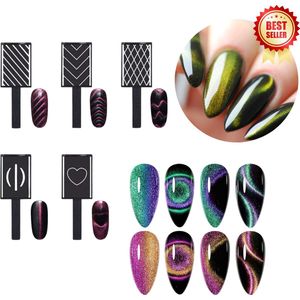 GUAPÀ® Cat Eye Magneet Set | 5 Cat Eye Magneten | Gellak | Gel Nagels | Magnetische Gellak | Gel Polish | 5 Cat Eye Magneten Diverse Patroon