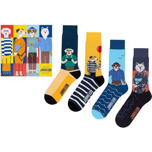 Jimmy Lion unisex giftbox 4P sokken dog days multi