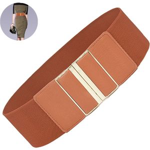 Tailleband Elastiek - Stretch - Rekbare Gespriem voor Jurken en Jassen - 1 Stuk - Vrouwen Camel