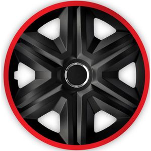 NRM FAST LUX - wieldoppen 15"" - Set van 4 stuks - zwart en rood