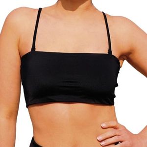 Bandeau Bikinitop voor Vrouwen | Strapless en Afneembare Bandjes | Zwart