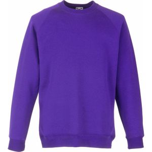 Fruit Of The Loom Kinderen Unisex Raglan mouwen Sweatshirt (Paars)