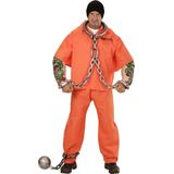 Widmann - Boef Kostuum - Amerikaanse Gevangene Met Tattoo - Man - Oranje - Large - Carnavalskleding - Verkleedkleding