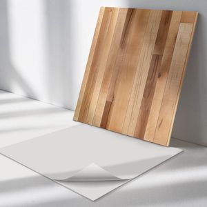 Wallfluent Vinyl Wandpaneel - Natuurlijk houtpatroon Zelfklevend Muurpaneel - 50 cm x 50 cm - Beige Vinyl Wandpaneel - Verpakking van 4 stuks - Vierkant Wandbekleding Vinyl - Texturen Wandpaneel - Vinyl Wandbekleding - Wandpaneel Keuken en Badkamer