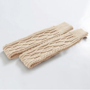 Dames Kabelgebreide Lange Laars Sokken - Extra Lang Winter Leg Warmers