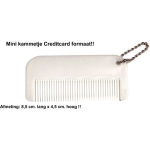 NTB - Mini kammetje - Zakkammetje - Parelmoer wit - Creditcardformaat- Voordeelset 2 Stuks!!