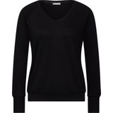 Street One Shirt met gebreide look, zwart, 34