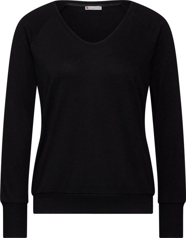 Street One Shirt met gebreide look, zwart, 34