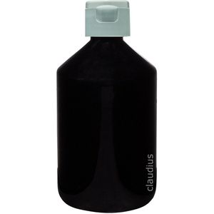 Lege Plastic Fles 500 ml zwart met Witte klepdop - set van 10 stuks - navulbaar - leeg