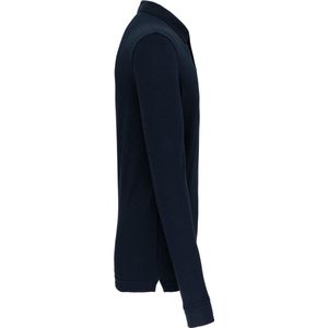 Polo Heren M WK. Designed To Work Kraag met knopen Lange mouw Navy 65% Polyester, 35% Katoen