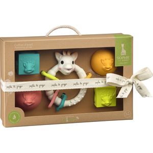 Sophie de giraf So'Pure Early Learning Gift Set - Blokken, ballen & Bijtring - Baby Speelgoed - Kraamcadeau - Babyshower cadeau - 100% Natuurlijk rubber - Vanaf 3 maanden - 5-Delig