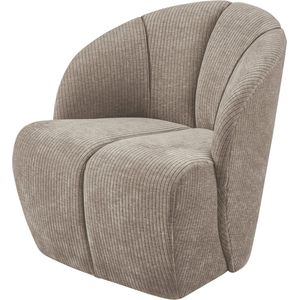 WOOOD Mojo Draaifauteuil - Ribstof - Donker Zand - 75x68x77