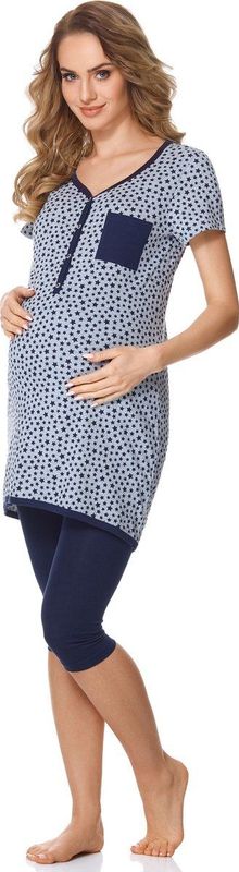 Bellivalini - BLV-BLV50-126-PJ - Zwangerschapspyjama - Gemêleerd Sterren/Marineblauw - Katoen