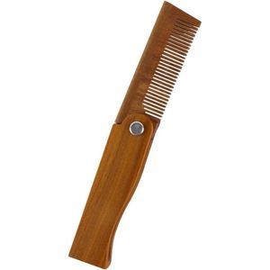 EGoods - Opvouwbare houten kam voor heren - Groene sandelhoutkam voor baard en snorverzorging - Haarkam met opvouwbaar design