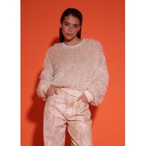 Studio Amaya - Fav - Sweater - Beige - Fluffy Textuur - Cropped Pasvorm