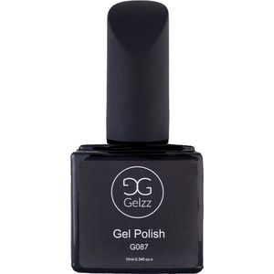 Gelzz Gellak - Gel Nagellak - kleur Ebony G087 - Zwart en wit - Dekkende kleur - 10ml - Vegan