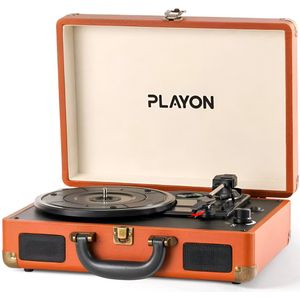 Playon Platenspeler - Platenspeler bluetooth - Ingebouwde Speakers - Retro - Bruin
