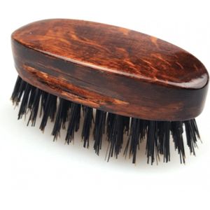 Starmann - Baardborstel - Baardverzorging - Beard Brush - handgemaakt - 100% zwijnenhaar - gelakt bruin