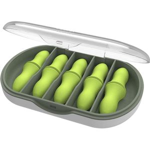 paar ultrazachte schuimoordopjes voor slapen en geluidsreductie - groen