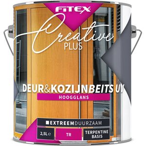 Fitex Creative+ Deur & Kozijn Beits UV Hoogglans Transparant - 2,5 liter- Beits - Transparant - Buiten - Hoogglans -