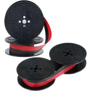 2 paar - Typemachinelint - Dubbele spoel - Klassiek vintage typemachine-inktlint - Dubbele spoel typemachinelint - Werkt met de meeste typemachines - Rood en zwart