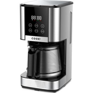 COOK-IT Digitaal Koffiezetapparaat Filterkoffie - Coffee Machine - 1.5L Glazen Kan - RvS