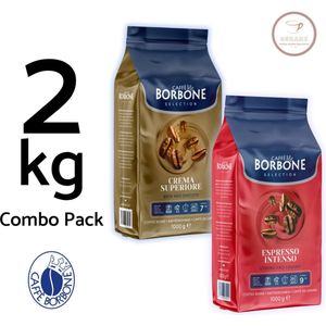 Caffè Borbone - Combo Pack Intenso Espresso + Crema Superiore - Koffiebonen 2x 1 KG