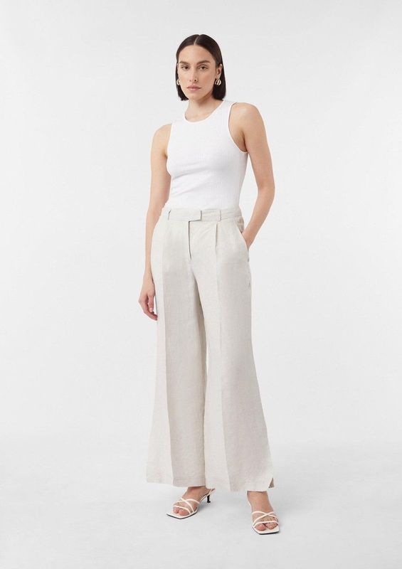 comma - Marlene-broek - Linnen - Wijde Pijpen - Zwart