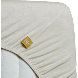Fijn geweven percale katoen topper hoeslaken creme - 180x210 (lits-jumeaux extra lang) - heerlijk koel en fris - ademend en glad - hoge kwaliteit - ideaal voor de zomer