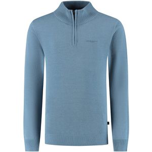 Ballin Amsterdam - Jongens Regular fit Knitwear Half Zip LS - Mid Blue Grey - Maat 12