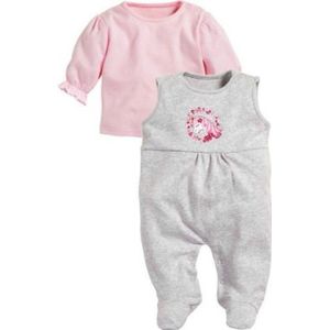 Playshoes longsleeve met babypakje eenhoorn grijs roze