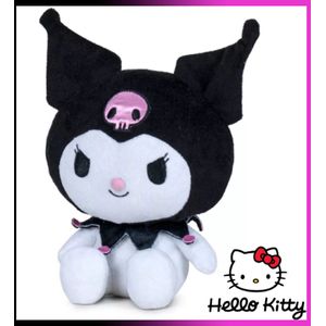 Kuromi - Hello Kitty Pluche Knuffel 36 cm {Speelgoed Knuffeldier Knuffelpop voor kinderen jongens meisjes | Keroppy Kuromi Melody Hello Kity Kat Cat Plush Toy}
